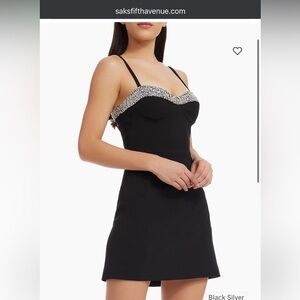 Dress the Polpulation Elegant Black and Silver Women's Dress, size XXS